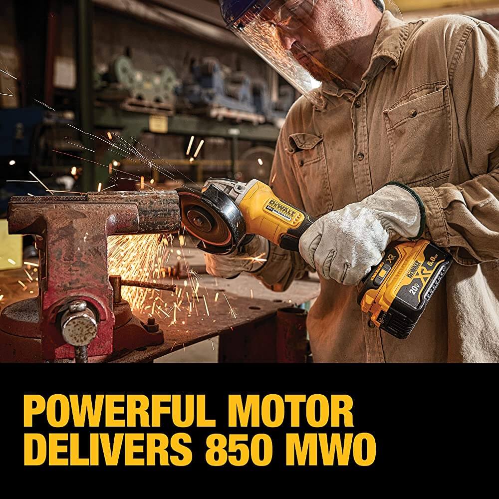 DEWALT DCG413R2 4.5 in. 20V MAX* XR® Paddle Switch Small Angle Grinder Kit with Kickback Brake