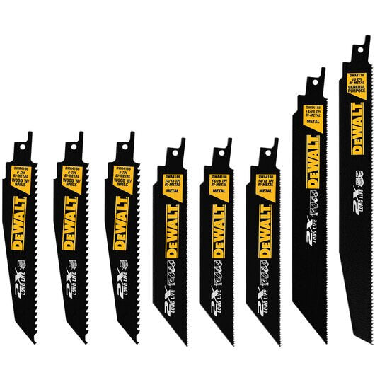 DEWALT DWA4101 Reciprocating Saw Blade Set, Wood/Metal Cutting, 8-Pack