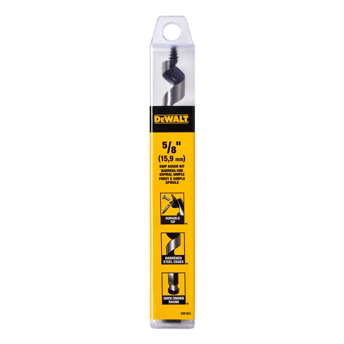 DeWalt DW1669 Drill Bit, Ship Auger, 7/8 Inch X 6 Inch
