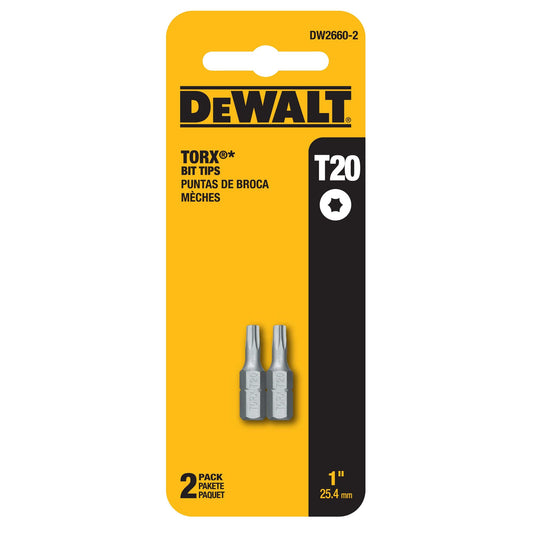 DeWalt DW2660-2 T20 Torx 1" Bit Tip Carded 2Pk