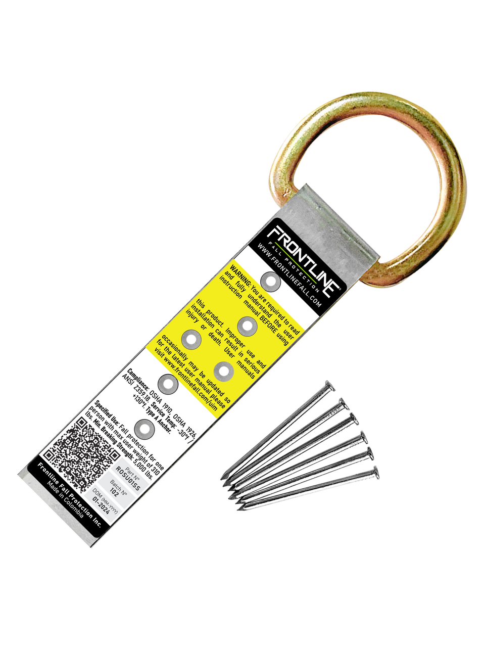 Frontline ROSU01SS Stainless Steel Permanent Use Roof Anchor