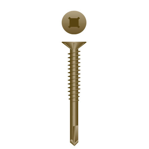 FP212W - Strong-Point Phillips/Square Drive Flat Head Pilot Point, WAR Coated,10-16 x 2-1/2, #2 Point, Box of 1,500