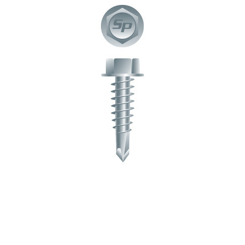 H1 - Strong-Point Unslotted Indented Hex Washer Lap Stitching #12 Head, Zinc Plated, 14-14 x 7/8, #1 Point, Box of 3,000