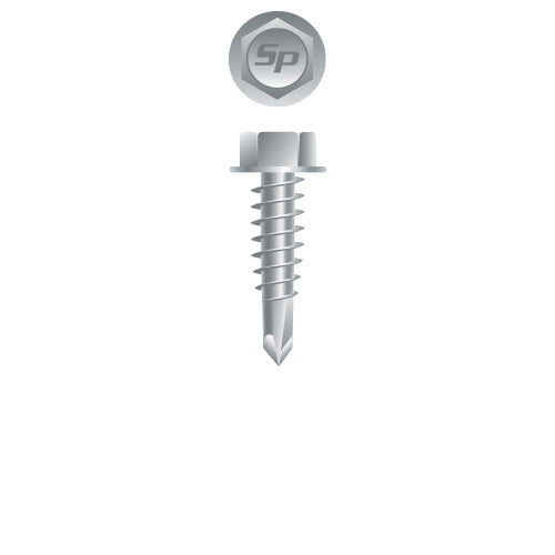 H1C - Strong-Point Unslotted Indented Hex Washer Lap Stitching #12 Head, Strong-Shield Coated, 14-14 x 7/8, #1 Point, Box of 3,000