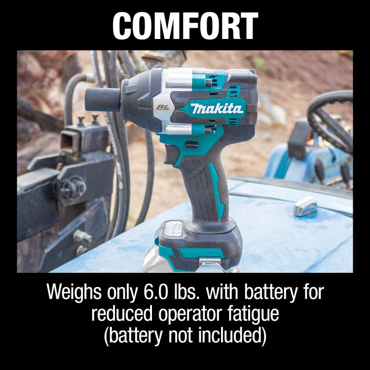 Makita XWT18Z 18V LXT® Brushless 4-Speed Mid-Torque 1/2" Sq. Drive Impact Wrench w/ Detent Anvil, (Tool Only)