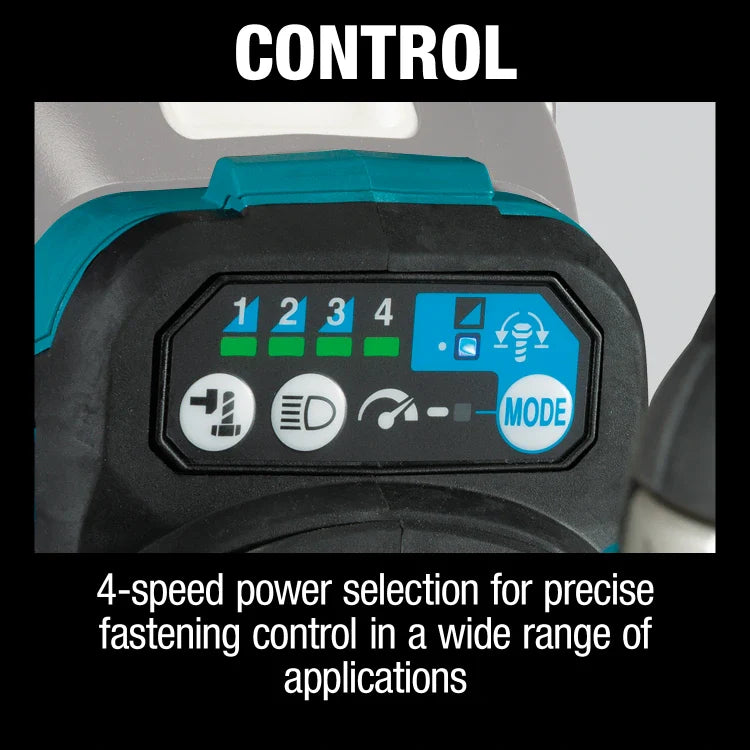 Makita XWT18Z 18V LXT® Brushless 4-Speed Mid-Torque 1/2" Sq. Drive Impact Wrench w/ Detent Anvil, (Tool Only)