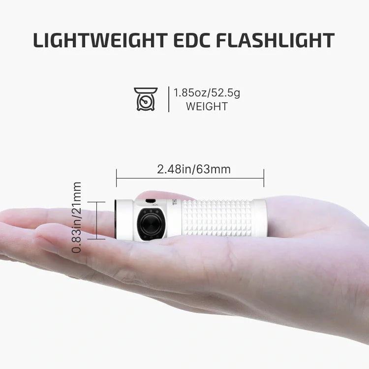 OLIGHT BATON4KITWH Baton 4 Powerful EDC Flashlight 1300 Lumens - White-Premium (With Charging Case)