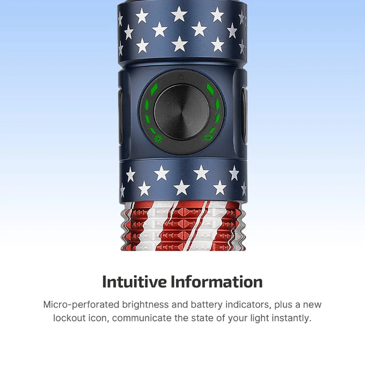 OLIGHT Baton 4 Pro Dual Switch High Lumen Compact EDC Flashlight - Stars & Stripes Edition