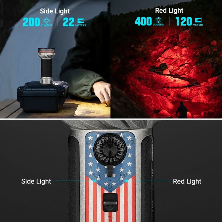 OLIGHT MARAUDERMINI2SSS Marauder Mini 2 Compact Powerful Flashlight -Stonewashed Stars and Strips