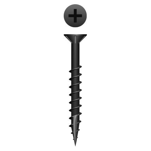 X948NB - Strong-Point Phillips Flat Head w/Nibs Particle Board Screws, Type '17', Black Oxide Coated, 9 x 3, Box of 2,000
