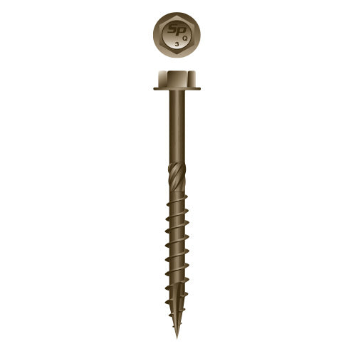 XH14030W - Strong Timber Unslotted Indented Hex Washer Head 1/4 x 3, Knurl, Type '17', WAR, Box of 1,000