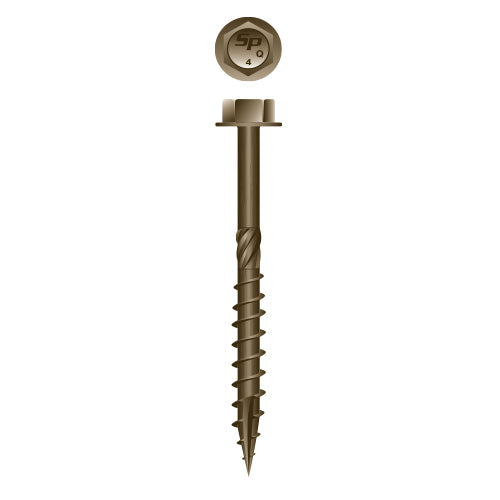 XH14040W - Strong Timber Unslotted Indented Hex Washer Head 1/4 x 4, Knurl, Type '17', WAR, Box of 500