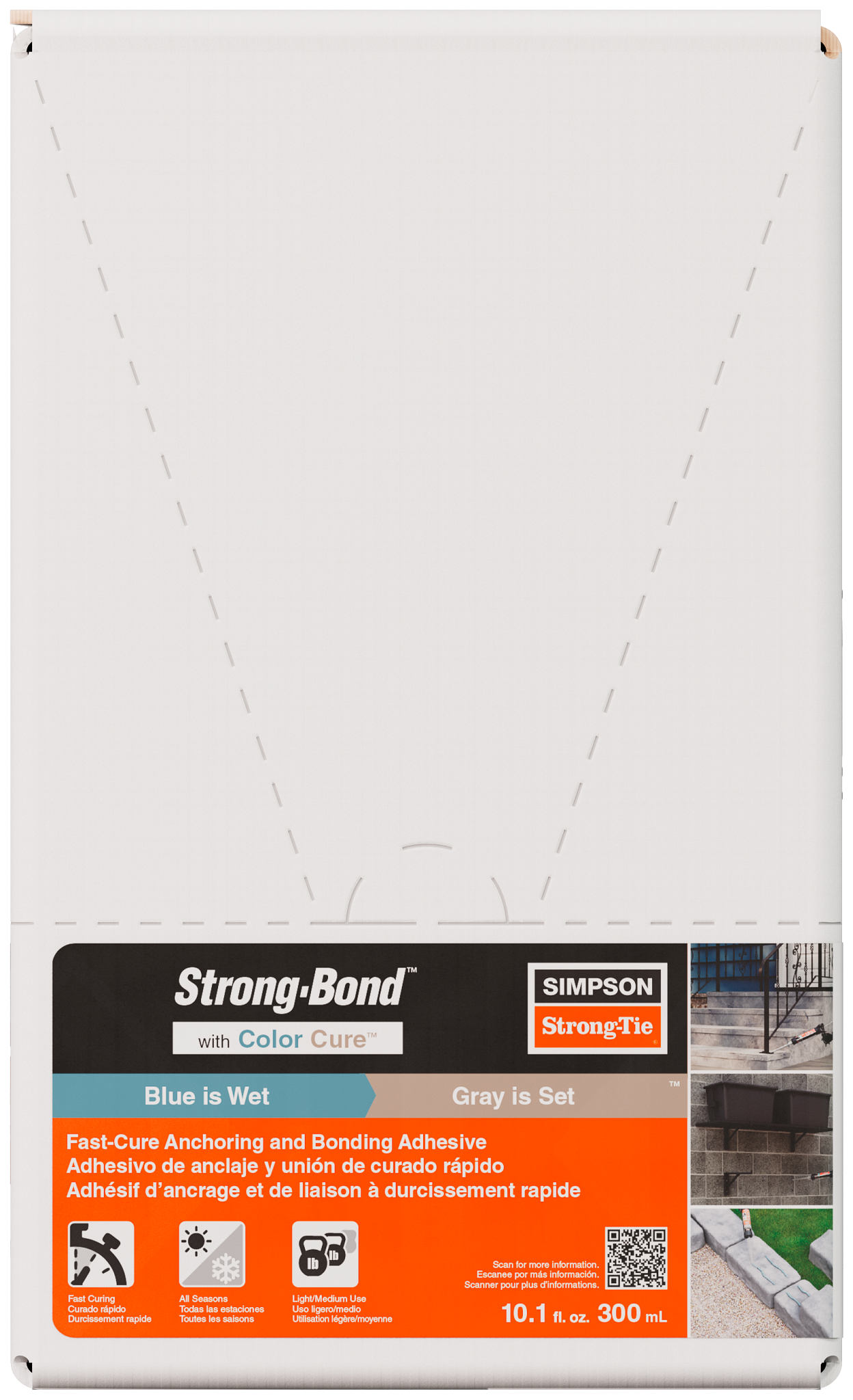Simpson Strong-Tie STRGBND10 Strong-Bond™ 10.1 oz. Fast Cure Anchoring and Bonding Adhesive Cartridge w/ Nozzle