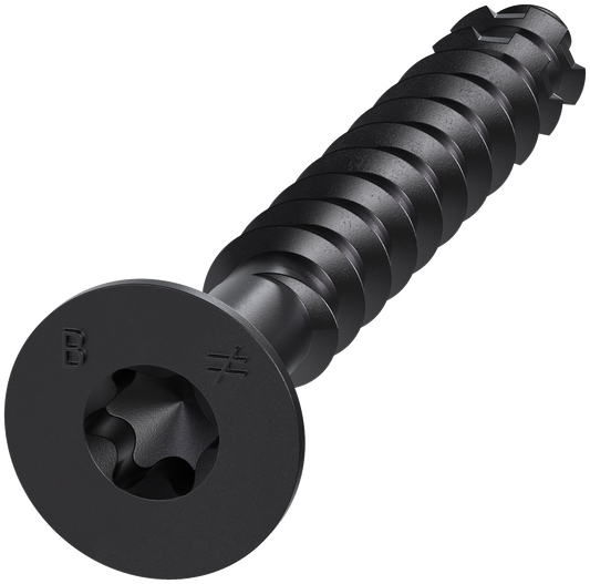 Simpson Strong-Tie TNTBL25214TF Titen Turbo™ — 1/4 in. x 2-1/4 in. 6-Lobe Flat-Head Concrete and Masonry Screw, Black (100-Qty)