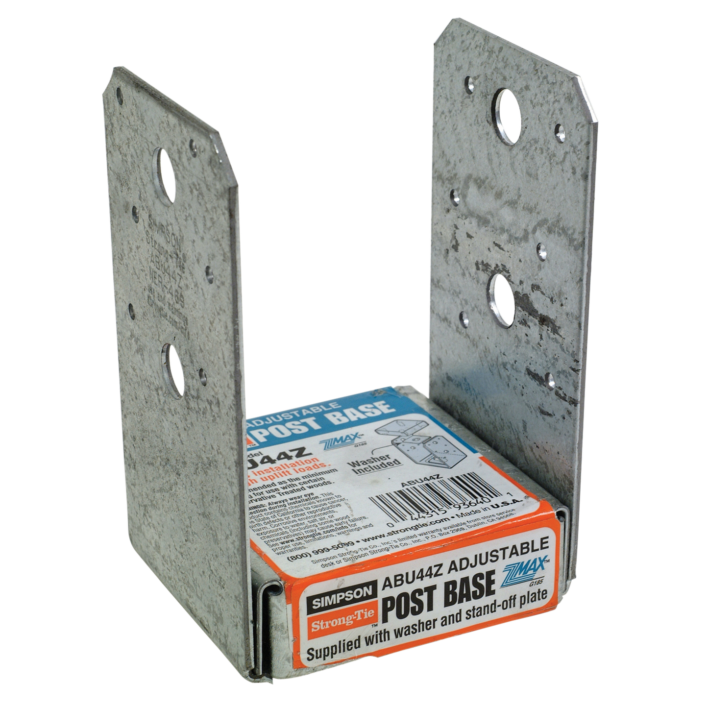 Simpson Strong-Tie ABU44Z ABU ZMAX® Galvanized Adjustable Standoff Post Base for 4x4 (Pack of 648)