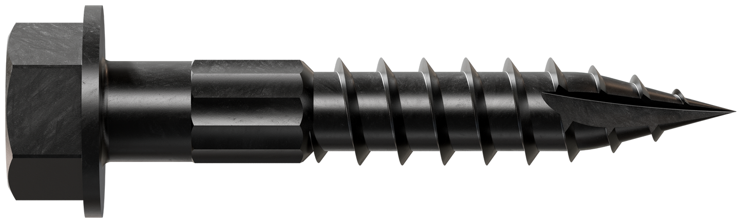 Simpson Strong-Tie SDS25112DBBR25 Outdoor Accents® Heavy-Duty Connector Screw — 1/4 in. x 1-1/2 in. DB Coating, Black (25-Qty)