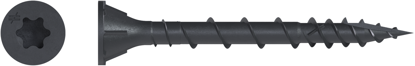 Simpson Strong-Tie DSVBK158R480 Deck-Drive™ DSV WOOD Screw — #8 x 1-5/8 in. T25, Flat Head, Quik Guard®, Black (480-Qty) (Pack of 396)