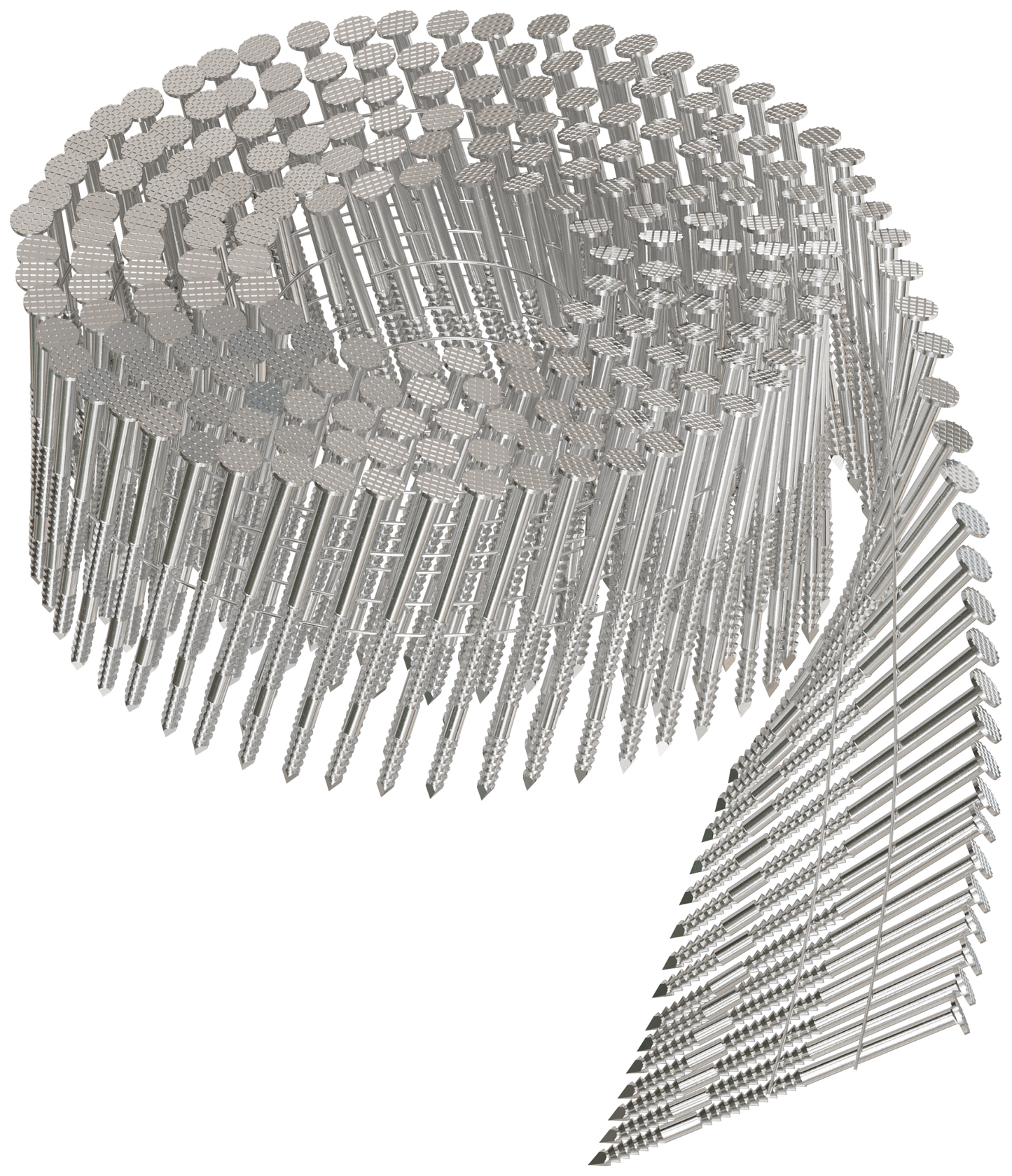 Simpson Strong-Tie S13A200SNBP 15° Wire Coil, Full Round Head, Ring-Shank Siding Nail — 2 in. Type 304 (1200-Qty) (Pack of 4)