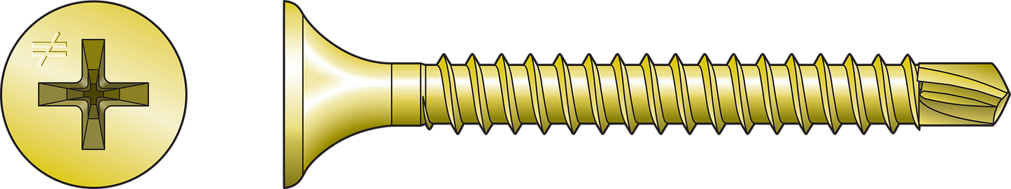 Simpson Strong-Tie DWFSDQ114PS DWFSD Drywall-to-CFS Screw (Collated) — #6 x 1-1/4 in. #2 Phillips, Quik Guard® (2500-Qty) (Pack of 100)