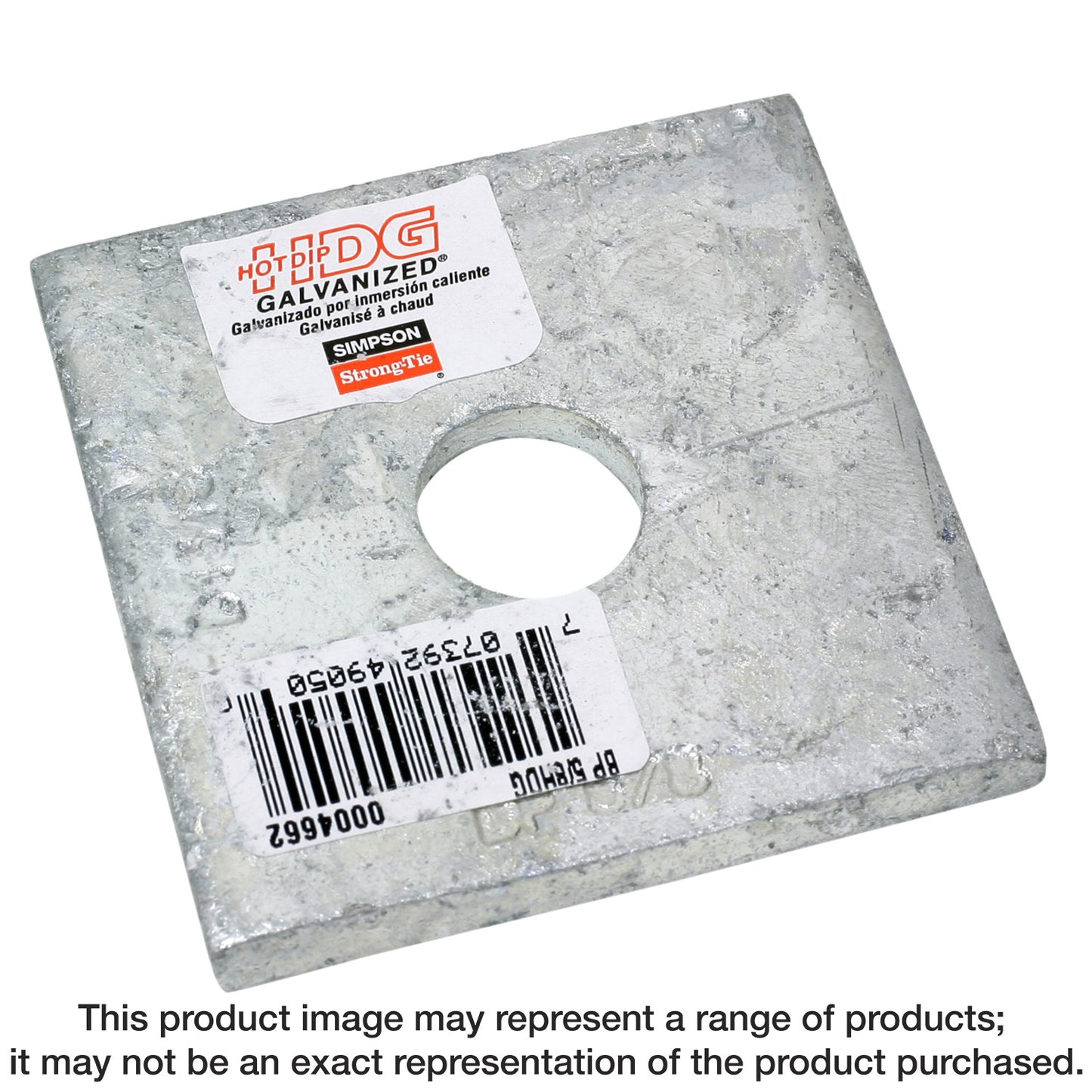 Simpson Strong-Tie BP 5/8HDG BP 2-1/2 in. x 2-1/2 in. Hot-Dip Galvanized Bearing Plate with 5/8 in. Bolt Dia. (Pack of 2000)