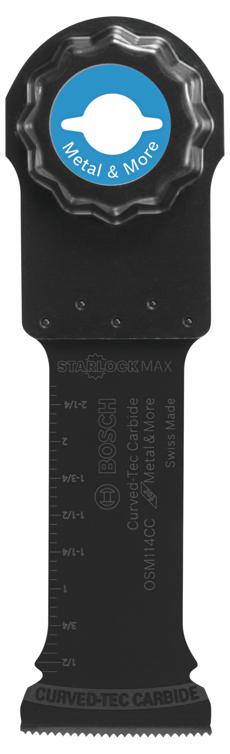 Herramienta multiusos oscilante StarlockMax® de 1-1/4 pulg. BOSCH OSM114CC, hoja de carburo Curved-Tec de inmersión extrema