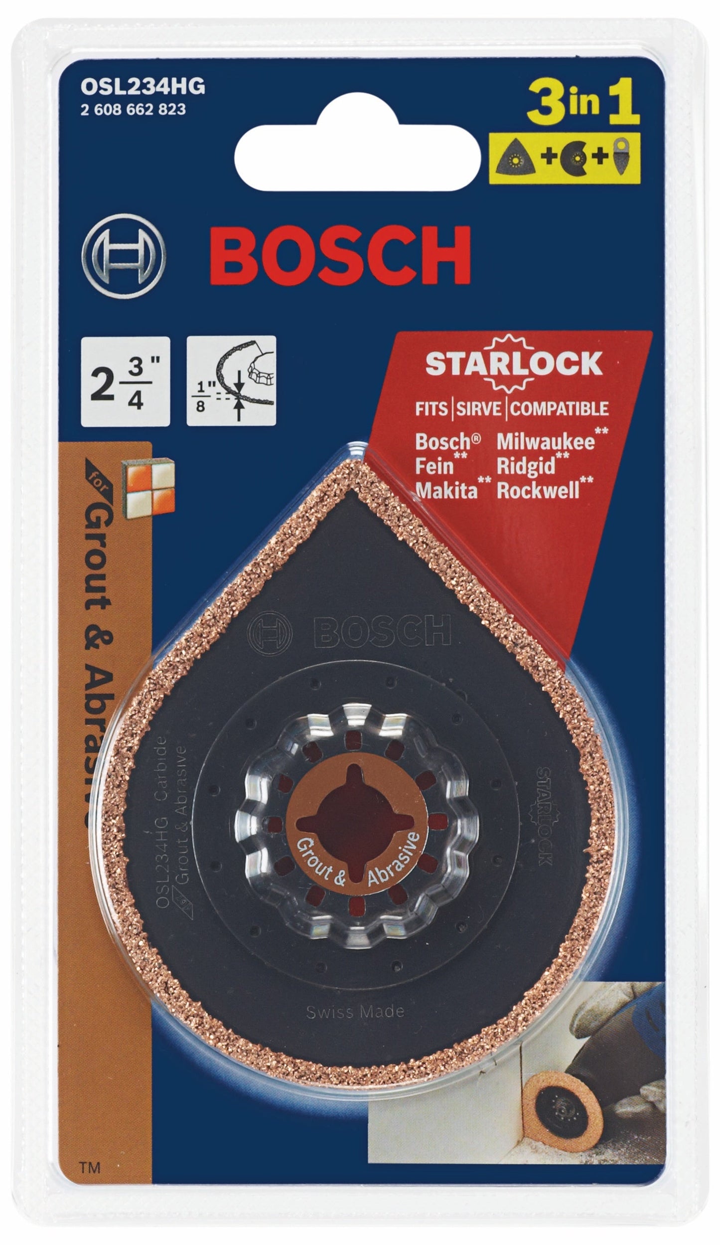 Hoja oscilante multiusos Starlock® de 2-3/4 pulg. BOSCH OSL234HG