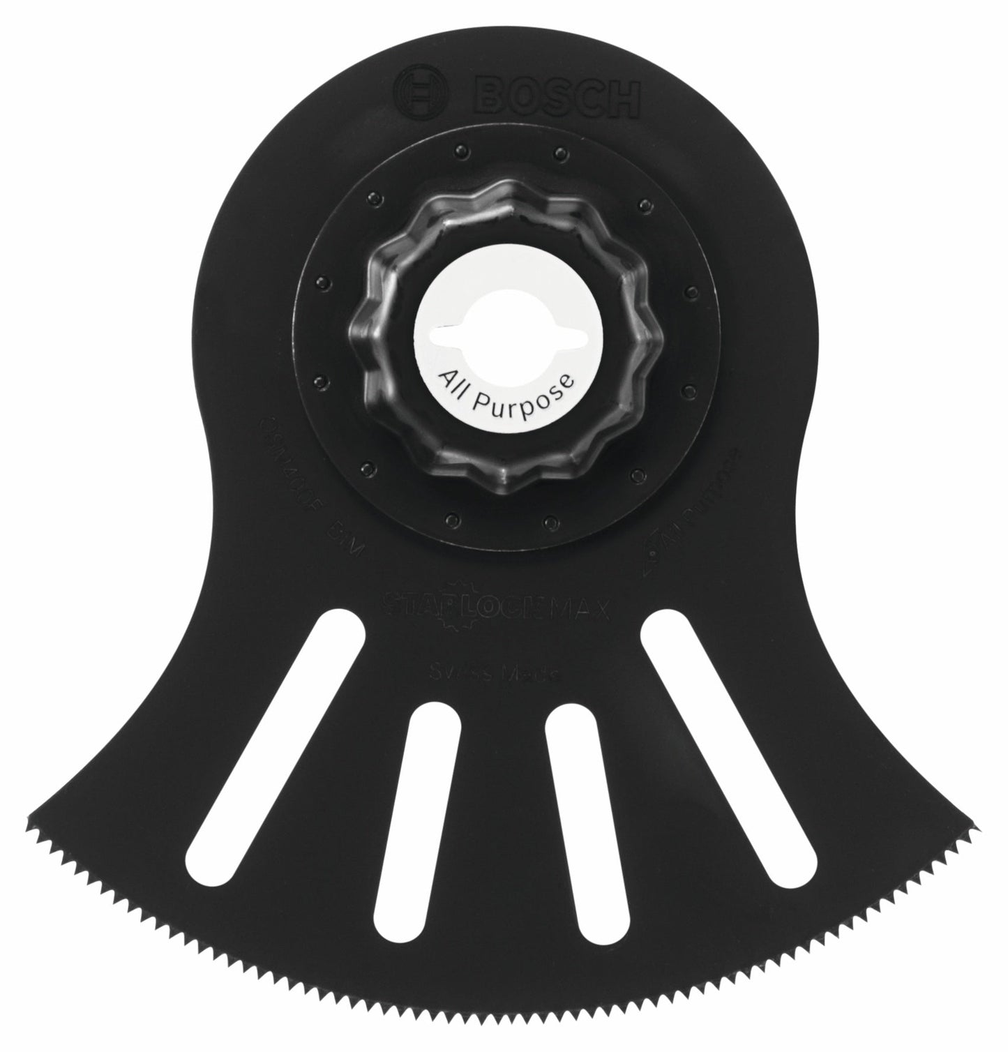 Hoja de sierra segmentada bimetálica StarlockMax® multiherramienta oscilante BOSCH OSM400F de 4 pulgadas