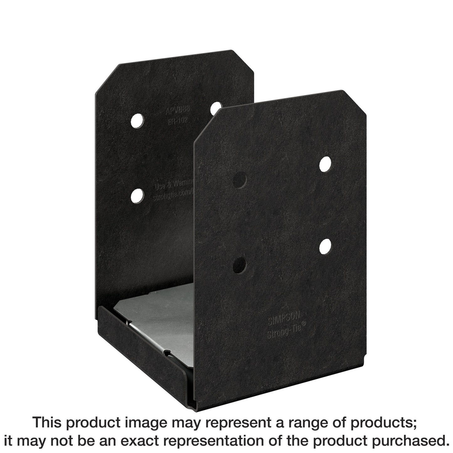 Simpson Strong-Tie APVB88 Outdoor Accents® Avant Collection™ ZMAX®, Black Powder-Coated Post Base for 8x8 (Pack of 4)
