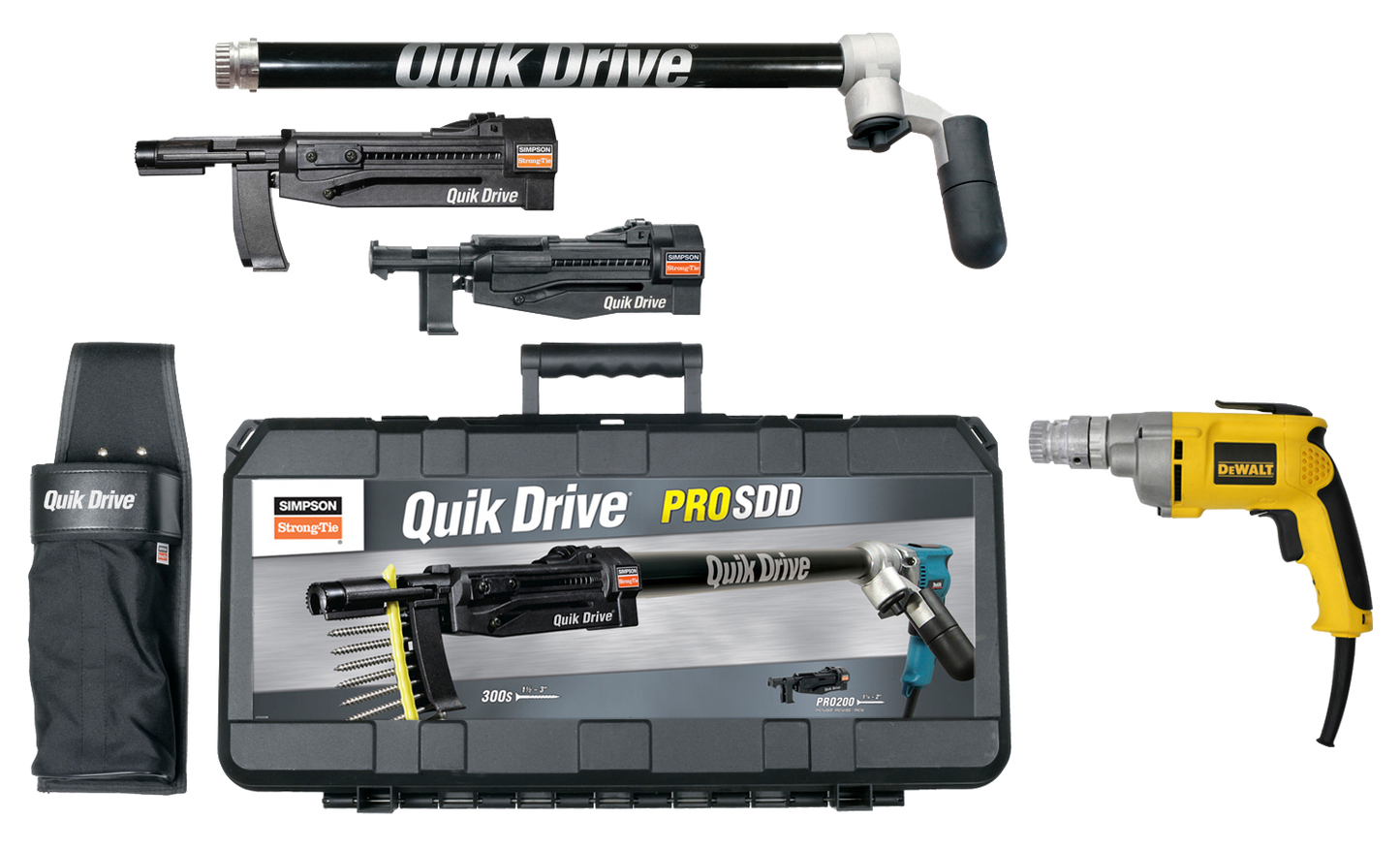 Simpson Strong-Tie PROSDDD25K Quik Drive® PROSDD Multi-Purpose Combo System w/ DeWalt® 2500 RPM Screwdriver Motor (Pack of 60)