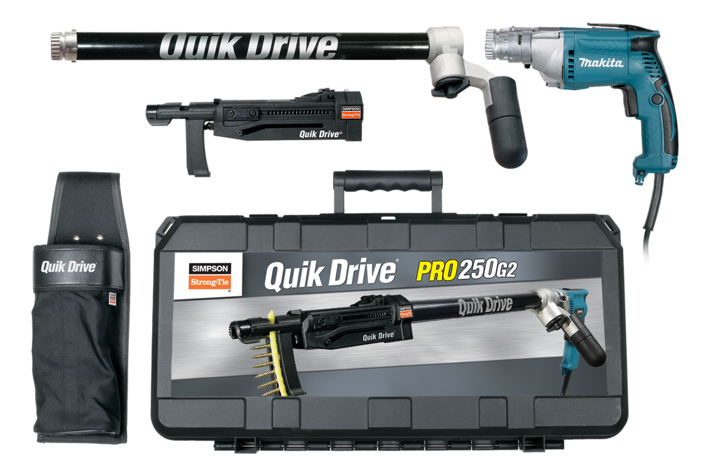 Simpson Strong-Tie PRO250G2M35K Quik Drive® PRO250 Subfloor System w/ Makita® 3500 RPM Screwdriver Motor