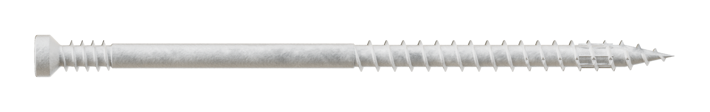 Simpson Strong-Tie FT07300R300W Finish Trim Screw — #7 x 3 in. T10, Trim-Head, Quik Guard®, White (300-Qty) (Pack of 6)