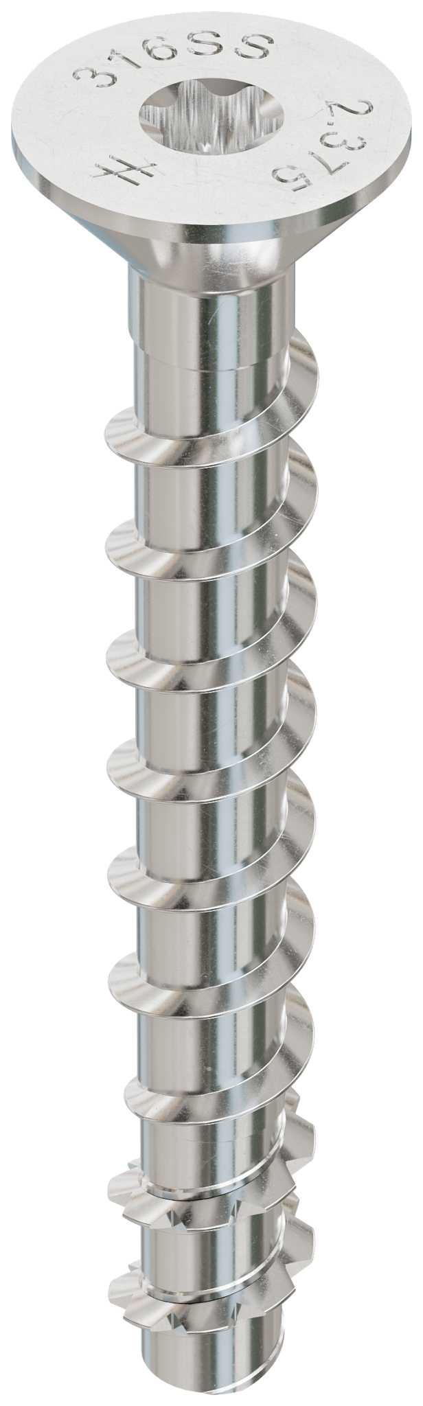 Simpson Strong-Tie THDC25238CS6SS Titen HD® 1/4 in. x 2-3/8 in. Type 316 SS Countersunk Head Heavy-Duty Screw Anchor (25-Qty) (Pack of 10)