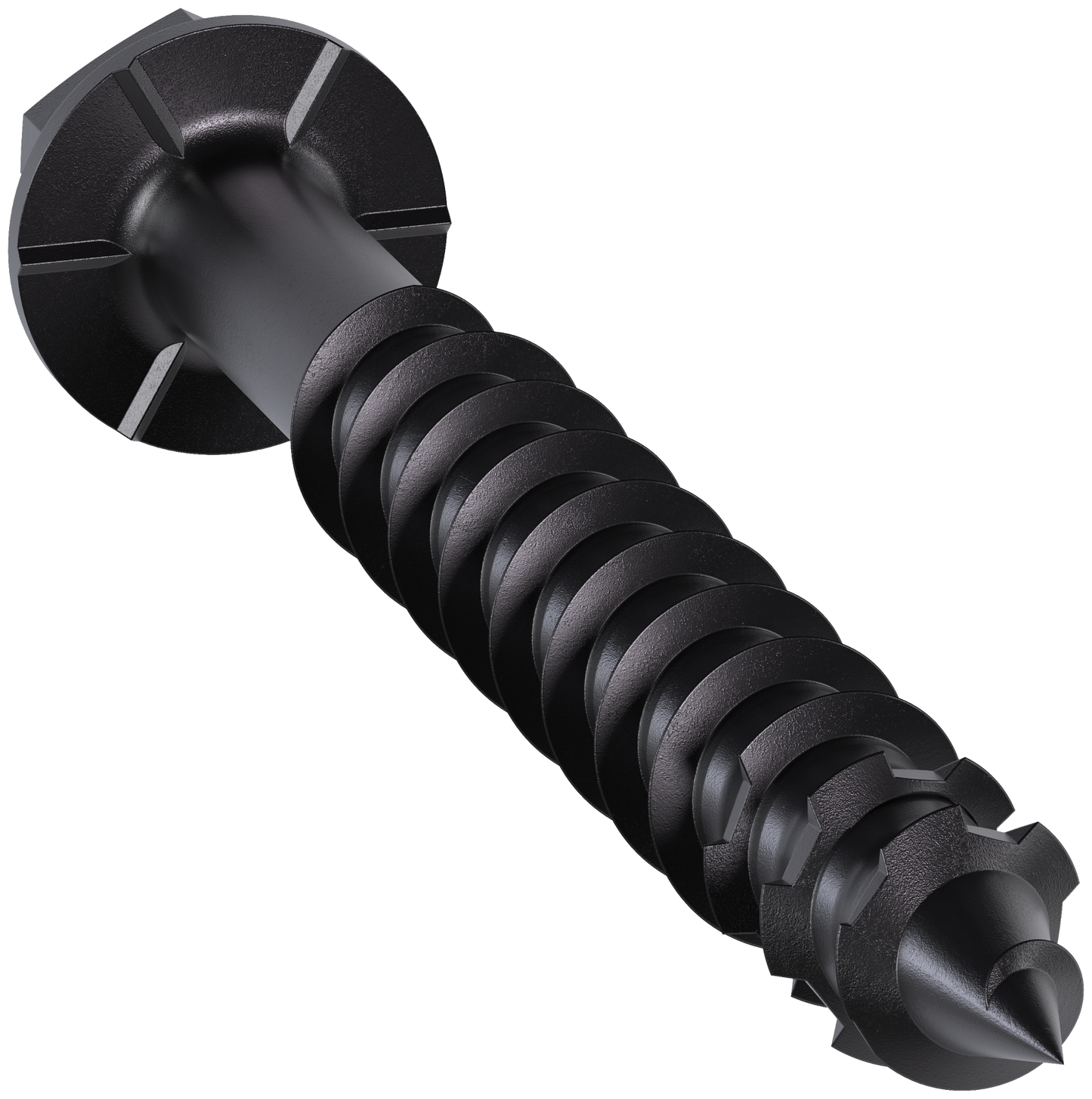 Simpson Strong-Tie TNTBL25214H Titen Turbo™ — 1/4 in. x 2-1/4 in. Hex-Head Concrete and Masonry Screw, Black (100-Qty) (Pack of 5)