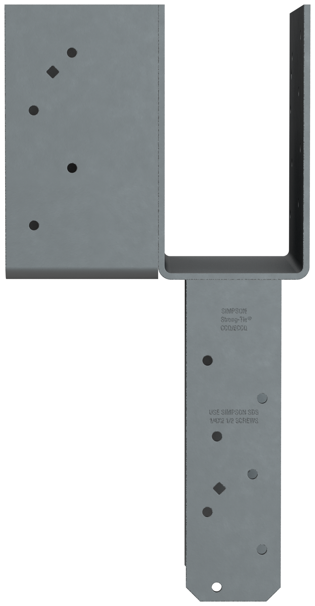 Simpson Strong-Tie ECCLRQ444SDS ECCLRQ L-Shape End Column Cap for 4x Beams, 4x Post w/ SDS Screws, Skewed Right