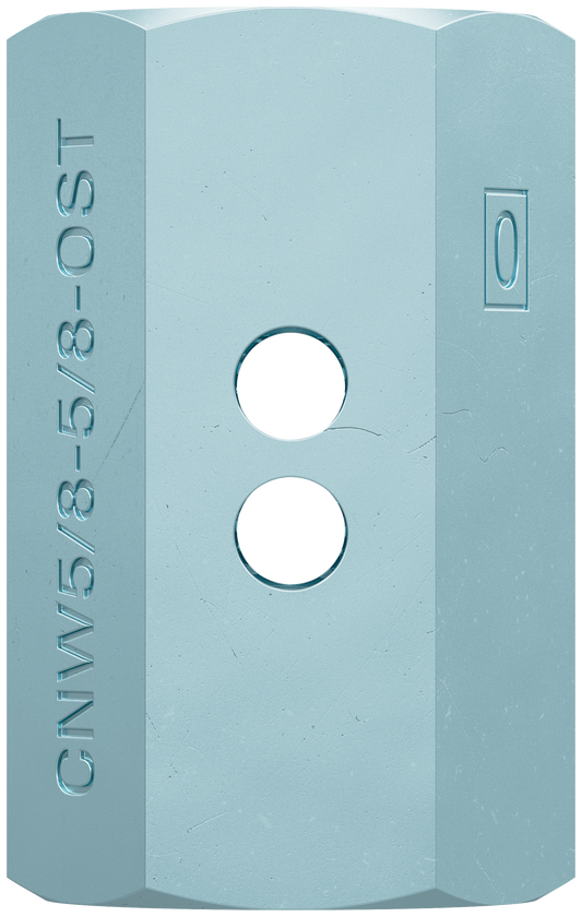 Simpson Strong-Tie CNW5/8-5/8-OST CNW 5/8 in. to 5/8 in. Oversized Thread Coupler Nut with Witness® Hole (Pack of 25)