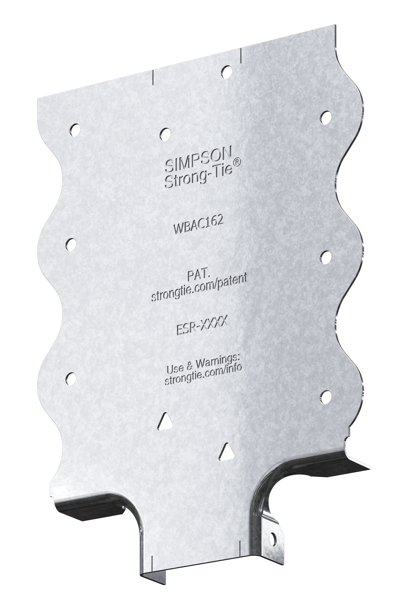 Simpson Strong-Tie WBAC162-R50 WBAC Wood Backing Steel Connector for 1-1/4 in. to 1-5/8 in. Flange (50-Qty) (Pack of 72)
