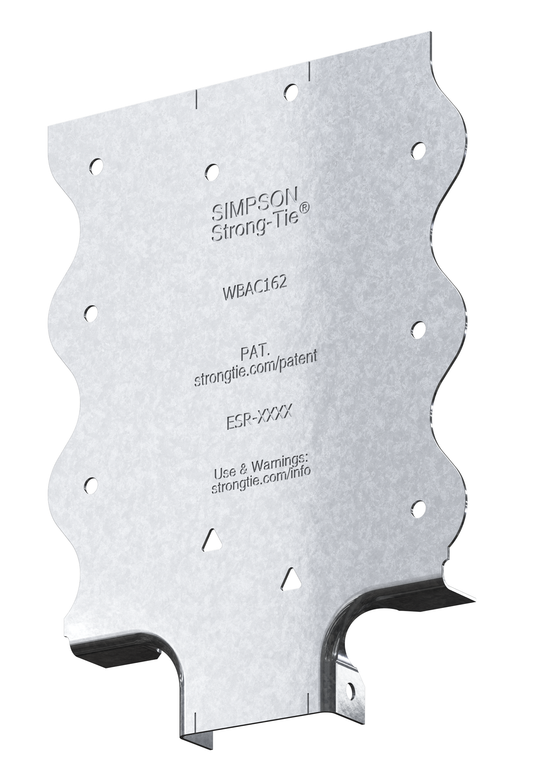 Simpson Strong-Tie WBAC162-R50 WBAC Wood Backing Steel Connector for 1-1/4 in. to 1-5/8 in. Flange (50-Qty) (Pack of 72)