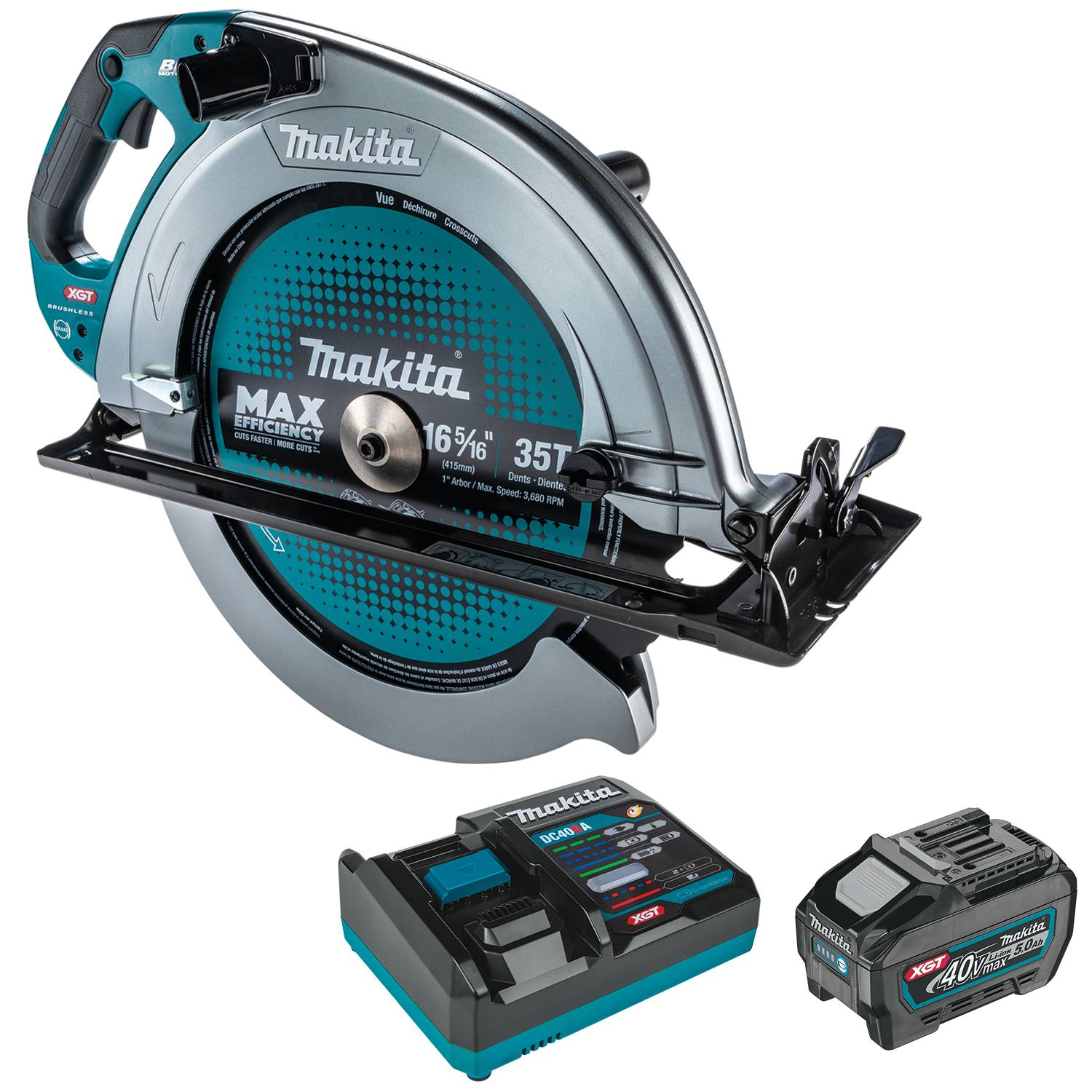 Makita GSH06T1 40V max XGT® 16-5/16" Circular Saw Kit, AWS Capable (5.0Ah)