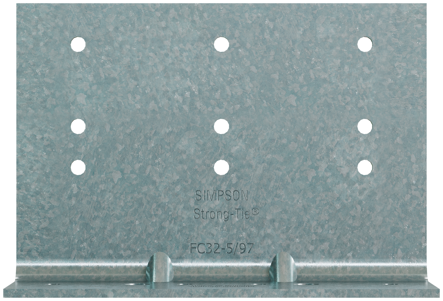 Simpson Strong-Tie FC32-5/97-R25 FC 2 in. x 3-1/2 in. x 5 in. 12-Gauge Bypass Framing Fixed-Clip Connector (Qty-25) (Pack of 144)