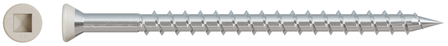 Simpson Strong-Tie DTH212S305TN02 Trim-Head Screw — Sharp Point (Collated) — #7 x 3-1/2 in. #2 Square Type 305 Tan 02 (1000-Qty)