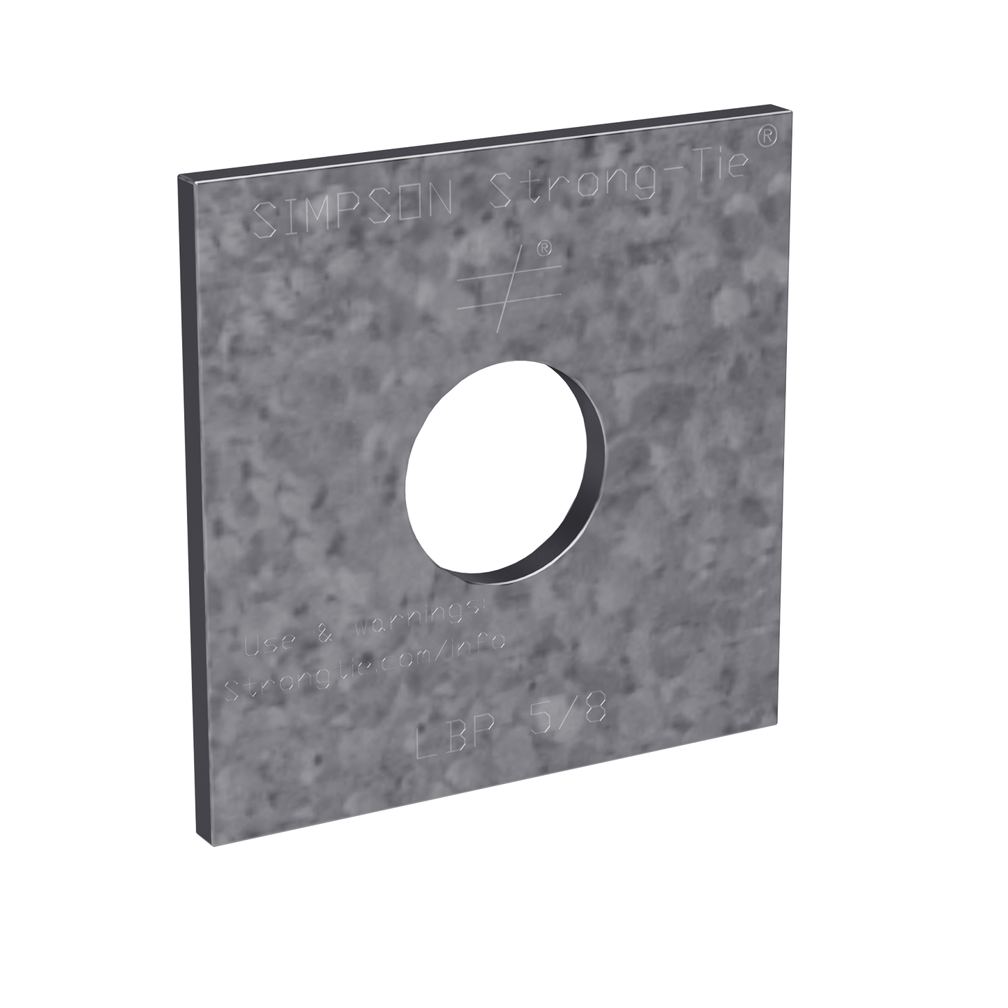 Simpson Strong-Tie LBP 5/8Z LBP 2 in. x 2 in. ZMAX® Galvanized Bearing Plate for 5/8-in. Dia. Anchor Bolt