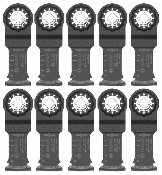 BOSCH OSL114F-10 Hoja de corte por inmersión bimetálica para herramienta multiusos oscilante Starlock® de 1-1/4 pulg., paquete de 10.