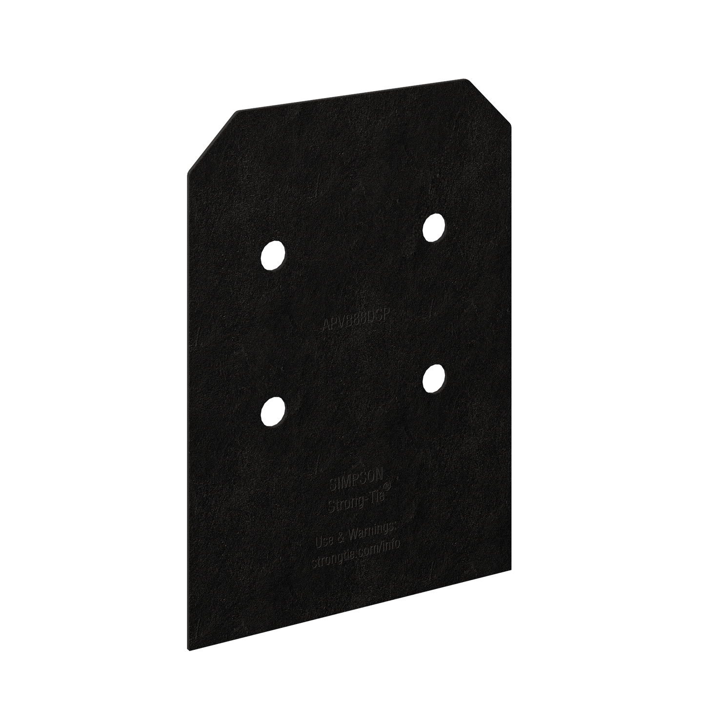 Simpson Strong-Tie APVB88DSP Outdoor Accents® Avant Collection™ ZMAX®, Black Post Base Side Plate for 8x (Qty-2)