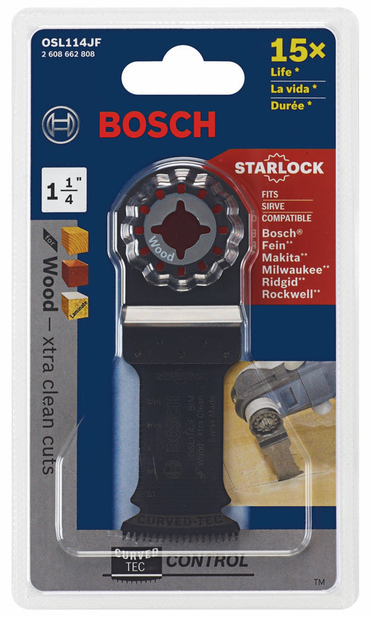 Herramienta multiusos oscilante Starlock® de 1-1/4 pulg. BOSCH OSL114JF, hoja de corte por inmersión bimetálica Xtra-clean