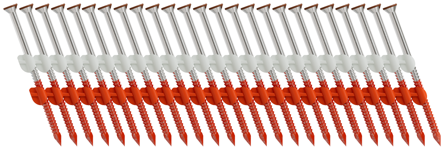 Simpson Strong-Tie S11A237KJS 20–22° Plastic Strip, Casing Head, Ring-Shank Nail — 2-3/8 in. x 11 ga. Sienna (1000-Qty) (Pack of 4)