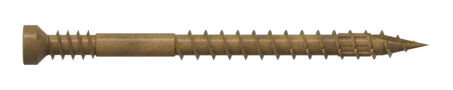 Simpson Strong-Tie FT07200R100 Finish Trim Screw — #7 x 2 in. T10, Trim-Head, Quik Guard®, Tan (100-Qty) (Pack of 5)
