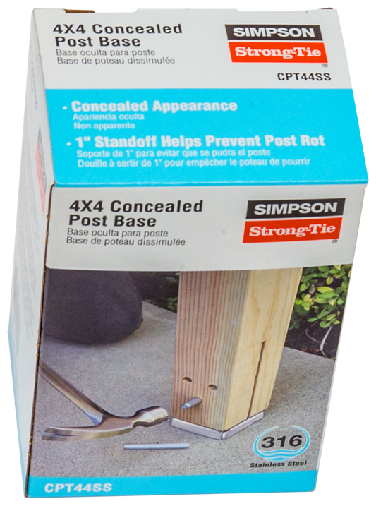 Simpson Strong-Tie CPT44SS CPT Stainless-Steel Concealed Post Base for 4x4 (Pack of 450)