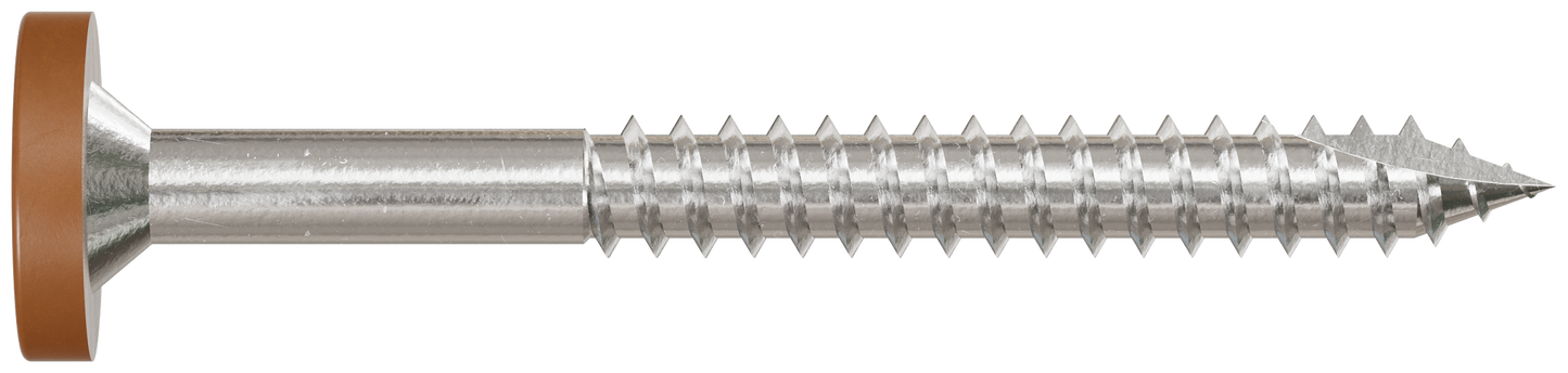 Simpson Strong-Tie T08175FS75RD Fascia Board Screw — #8 x 1-3/4 in. T-20 6-Lobe Pancake Head Type 316, Red (75-Qty)