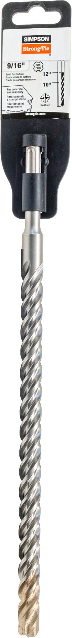 Simpson Strong-Tie MDPL05612S 9/16 in. x 12 in. SDS-plus® Shank Solid-Tip Carbide Drill Bit (Pack of 45)