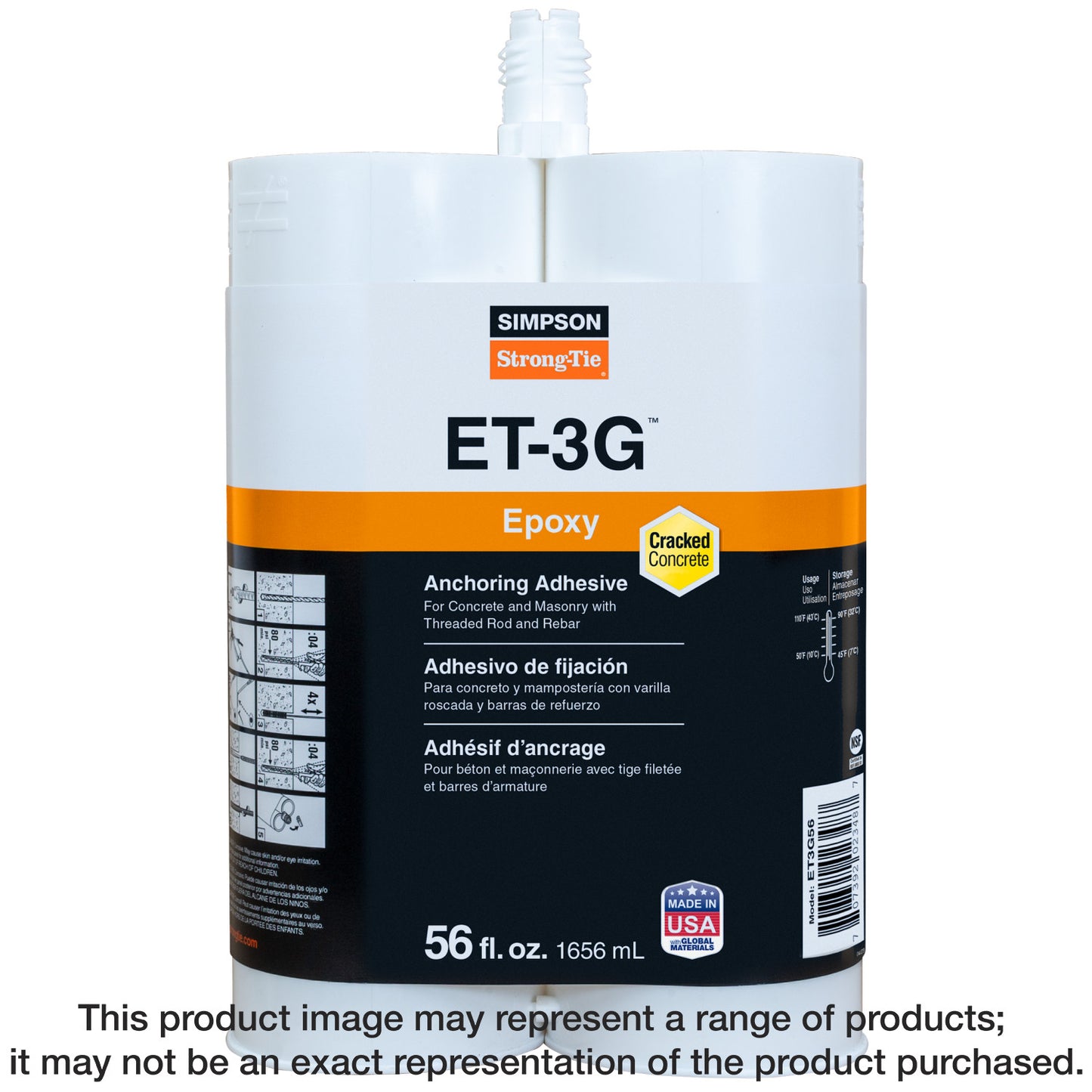 Simpson Strong-Tie ET3G56 ET-3G™ 56 oz. Epoxy Adhesive Cartridge (Pack of 216)